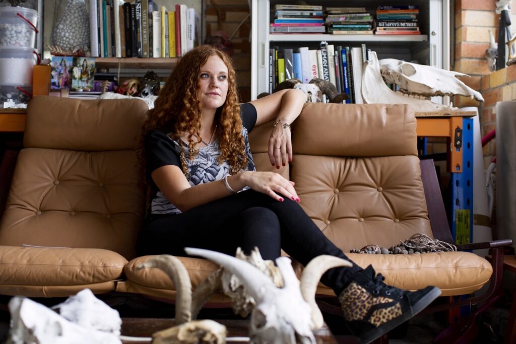 Juz Kitson in her studio, photography by Nikki Short