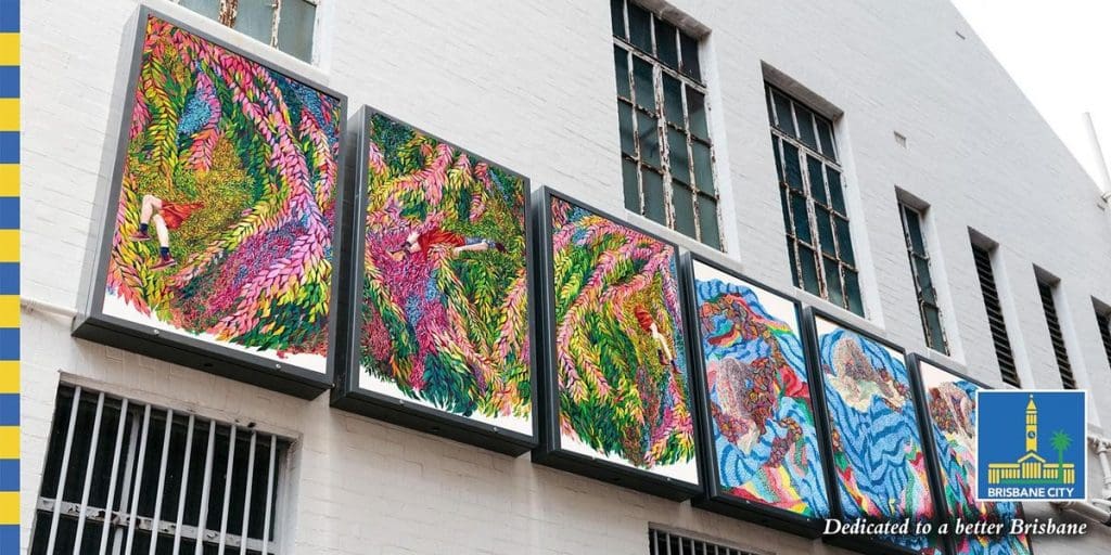 Monica Rohan's Sunny Side Up light box installation, image courtesy of Brisbane City Council