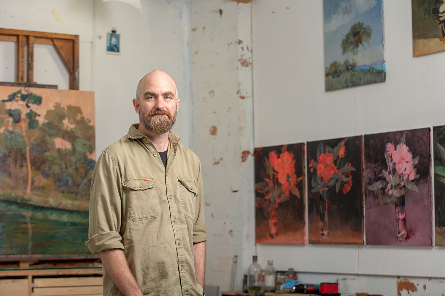 Adam Pyett in his studio. Photo by Sean McPhillips