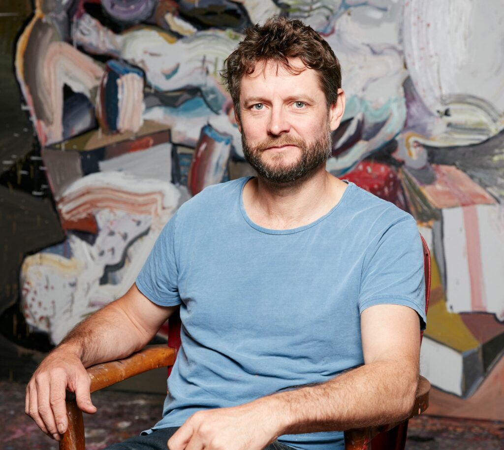 Ben Quilty in his studio, photography by Mim Stirling