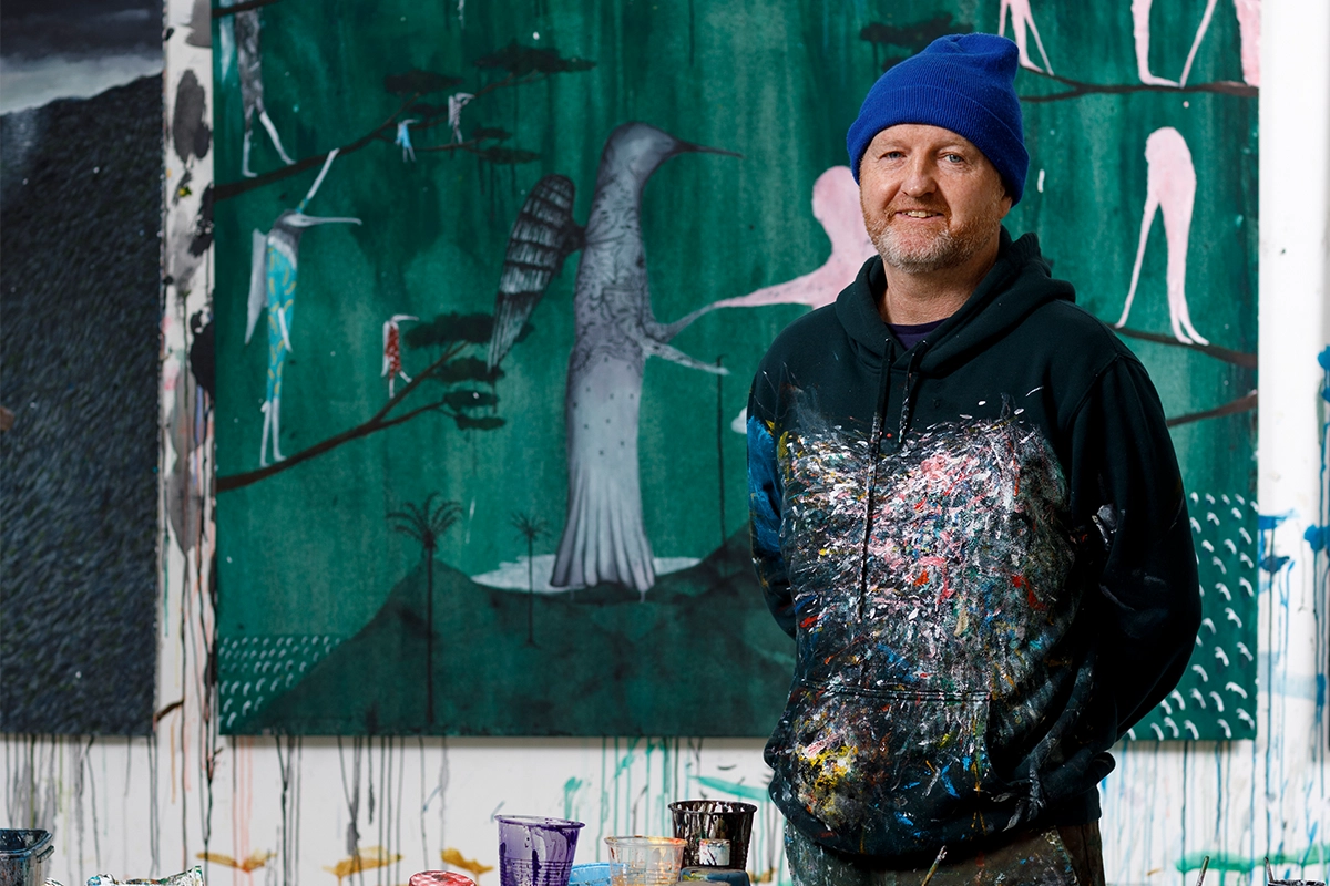 Richard Lewer, in his studio. Photography by Andrew Curtis