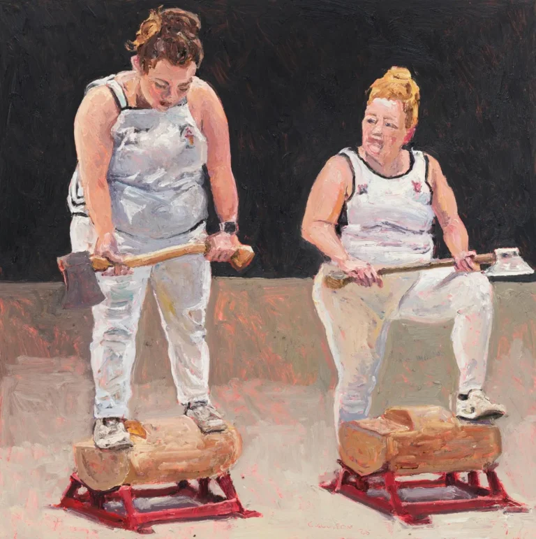 Lady wood choppers