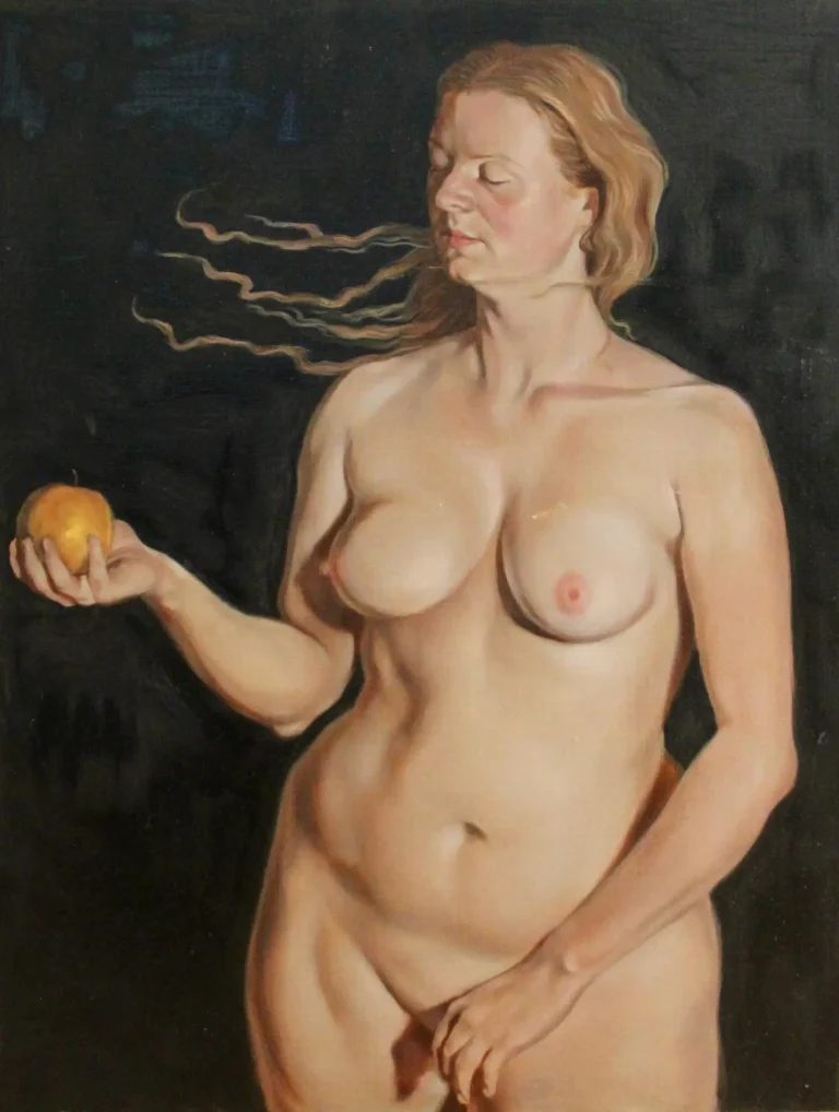 Girl with apple