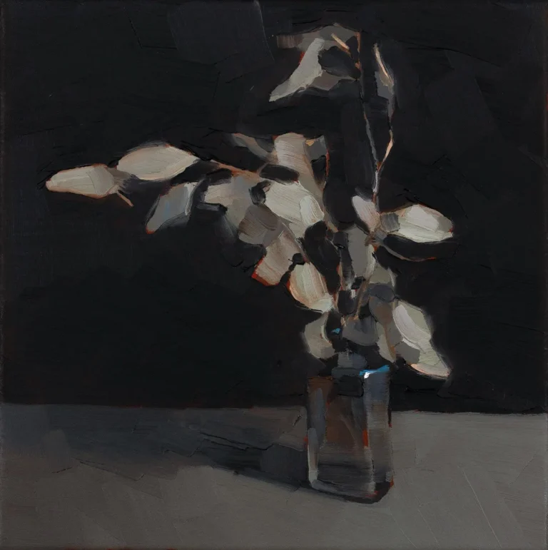 Clear bottle with leaves