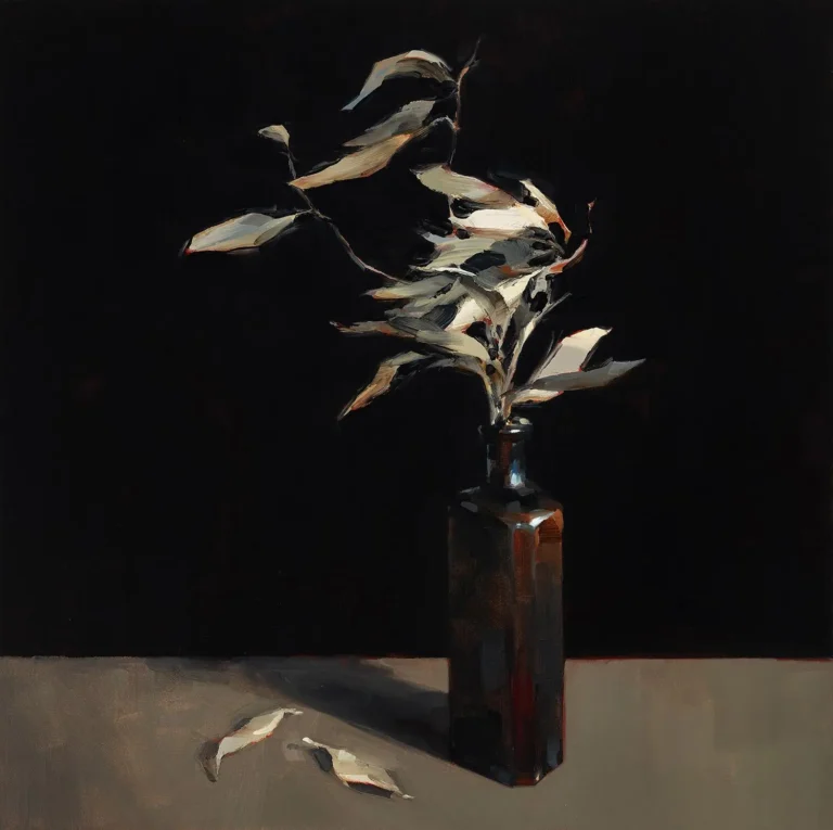 Dry leaves in a brown bottle