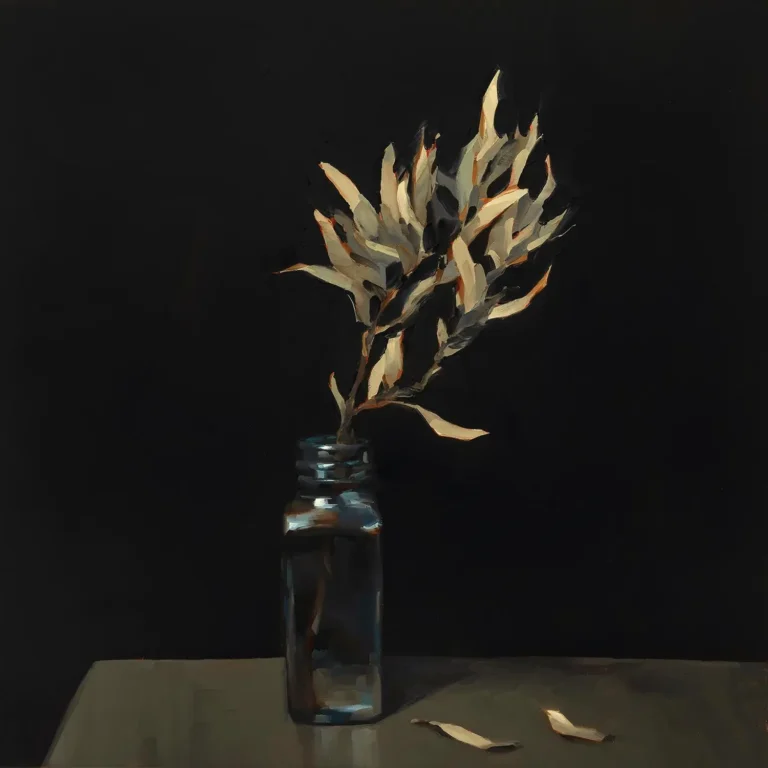 Spice jar with leaves