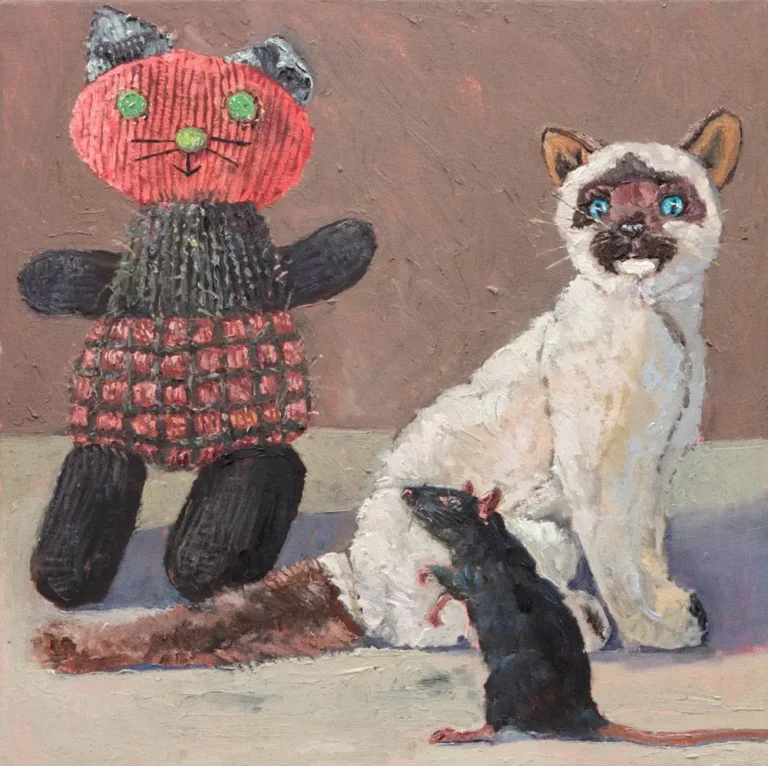 Hansell with two cats