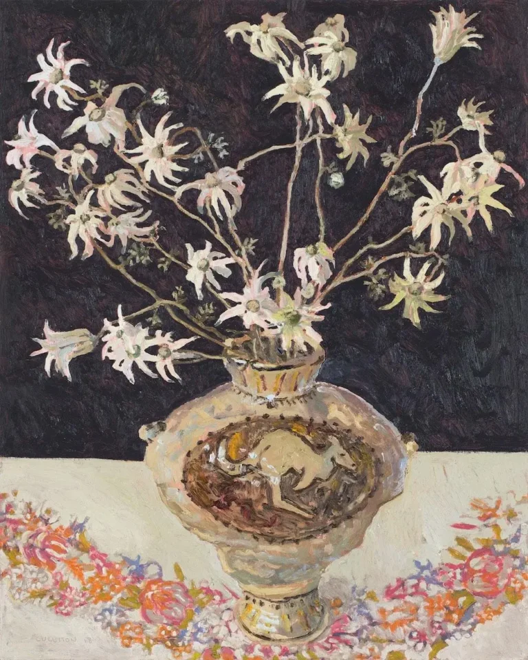 Flannel flowers, kangaroo vase
