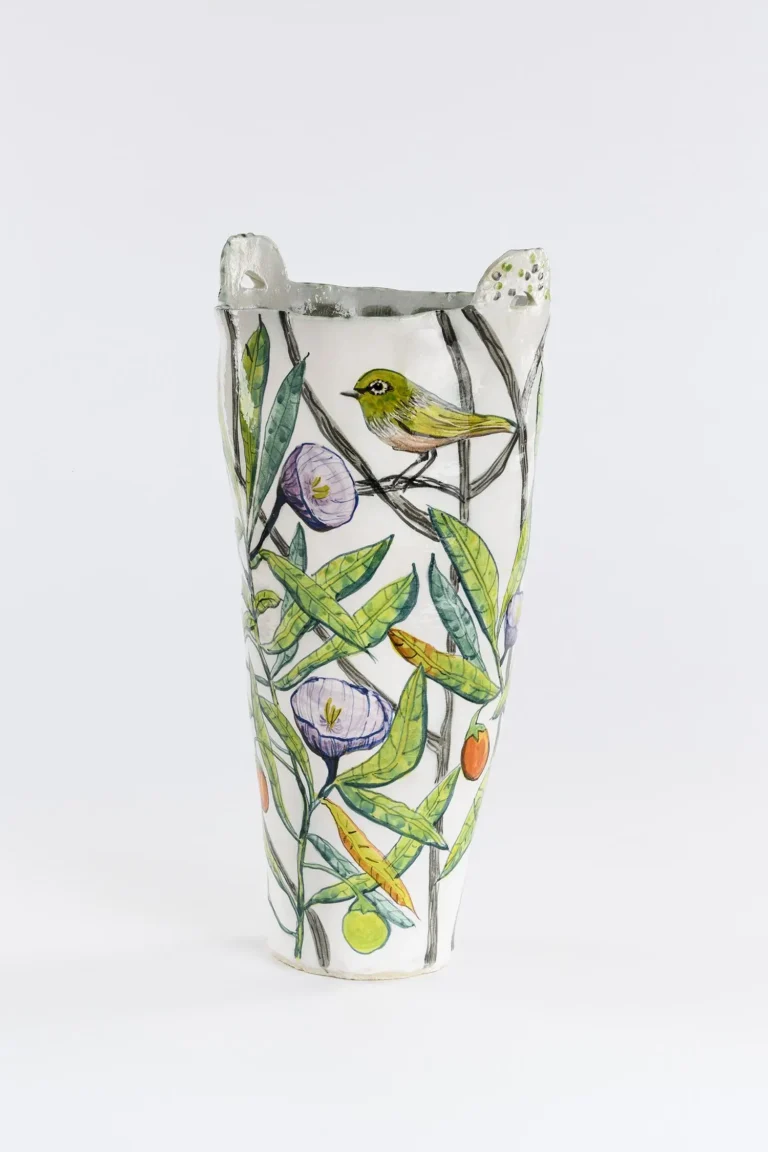 Kangaroo apple and silver eye tall vessel