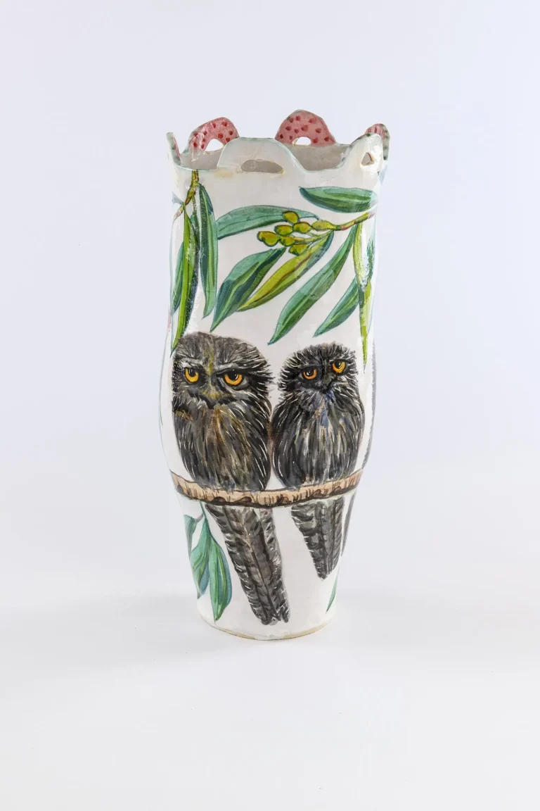 Tawny frogmouth vessel, flowering ironbark