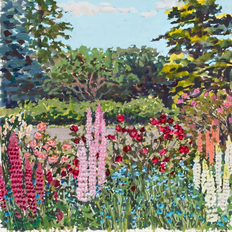 Lupins and roses, Spring 