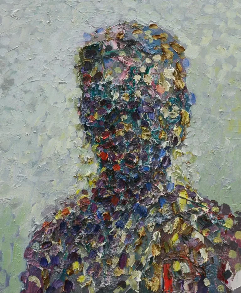 Pointillist self-portrait