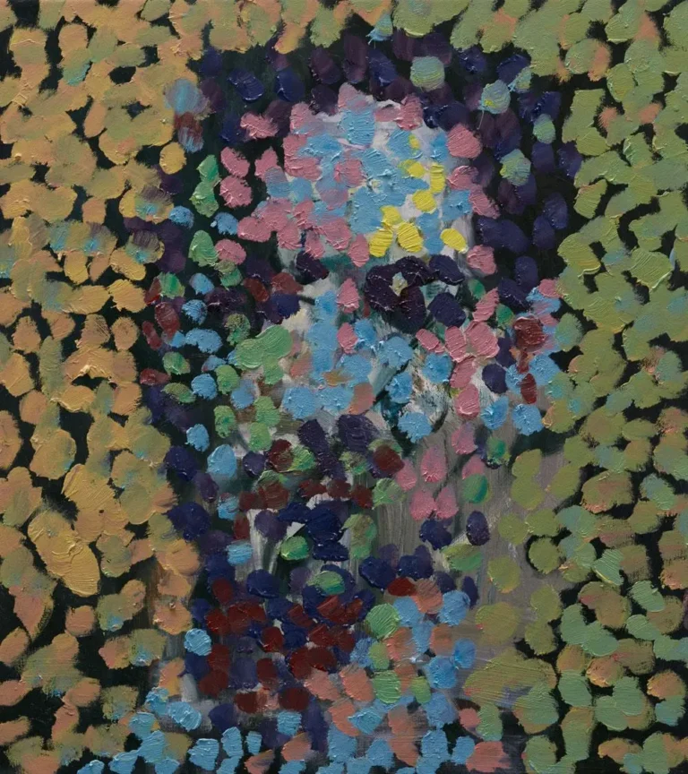 Pointillist self-portrait study