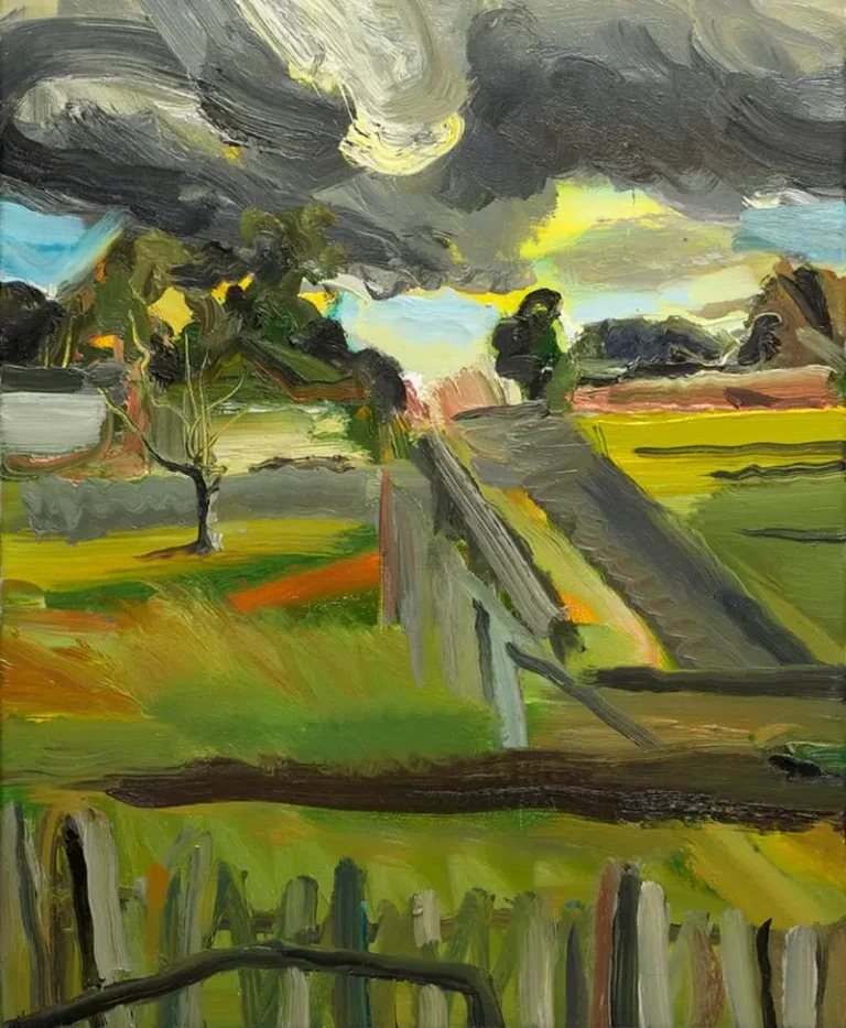Streetscape with storm