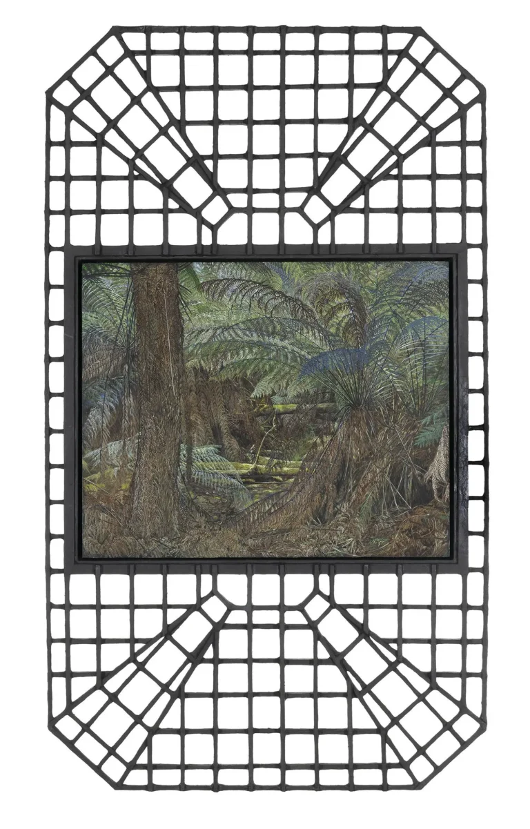 A canopy of ferns and steel