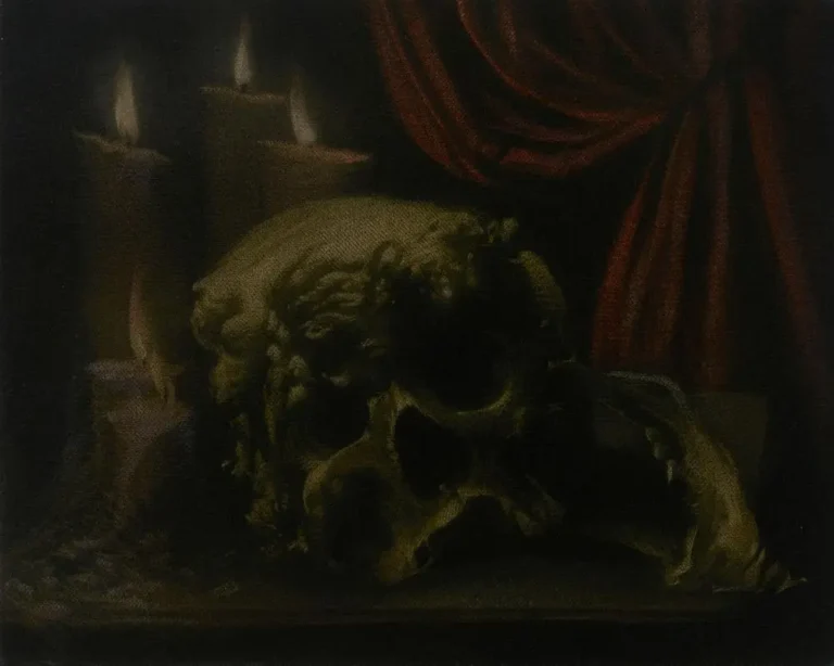 Edwardian memento mori (Elephant Man skull)