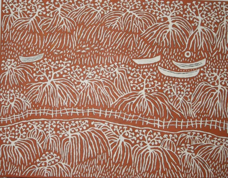 Four Boats (Orange)