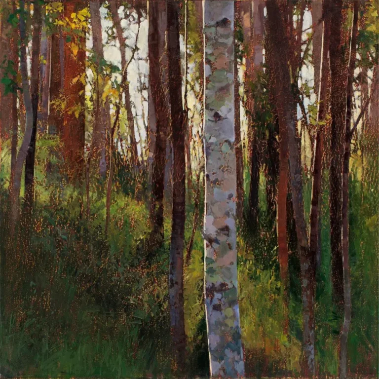 Hillside with pink ash, late afternoon