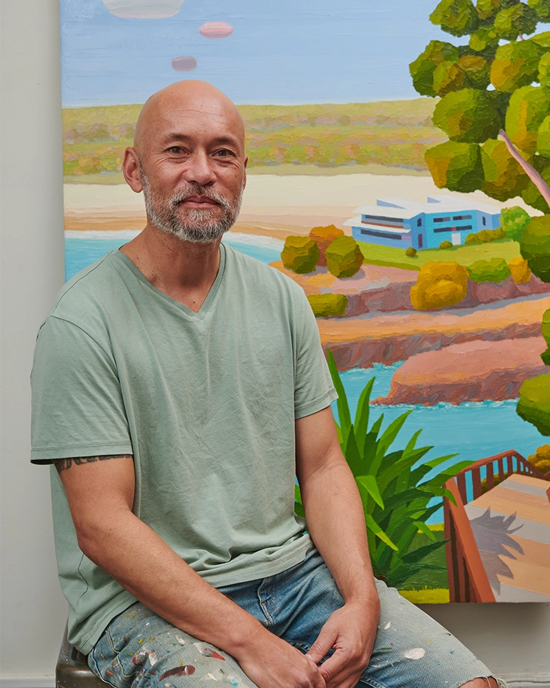 Michael Muir in is studio, photo by Felicity Jenkins