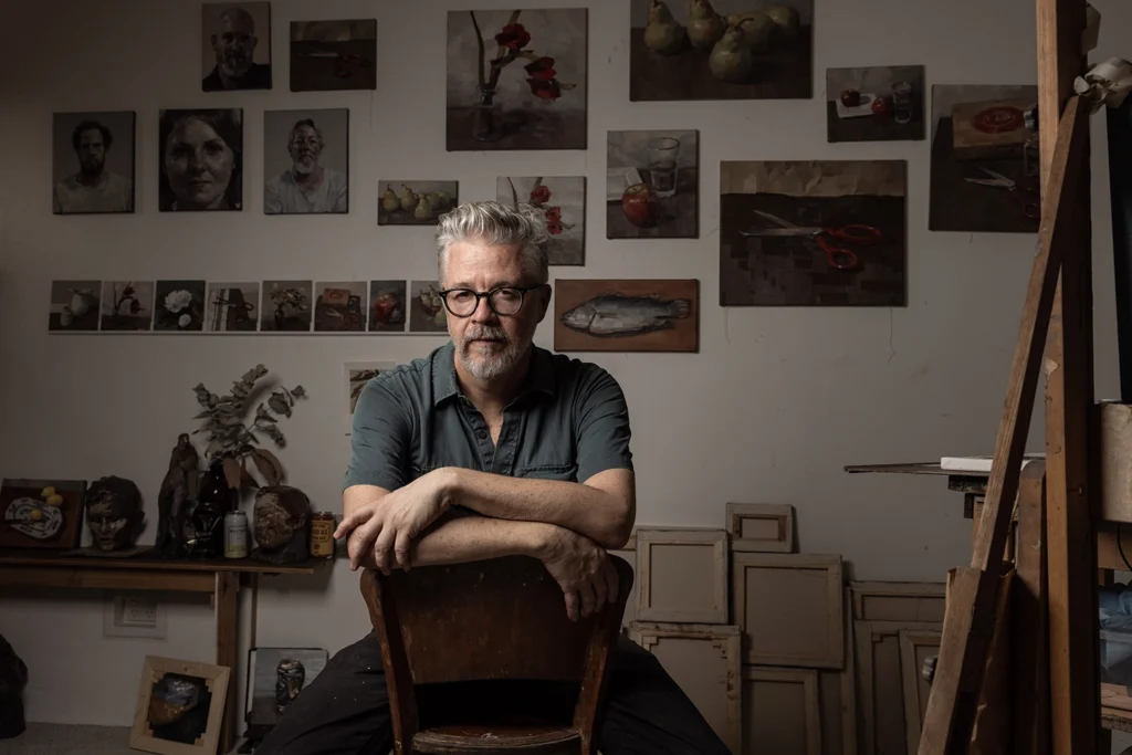 Keith Burt in his studio, photo by Paul Harris