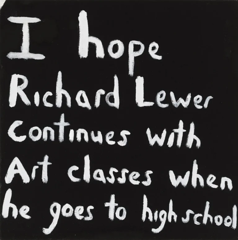 I hope Richard Lewer continues art classes when he goes to high school