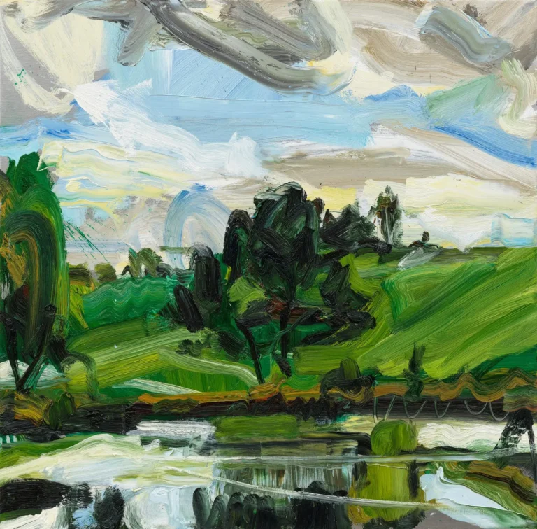 Landscape tree and lake