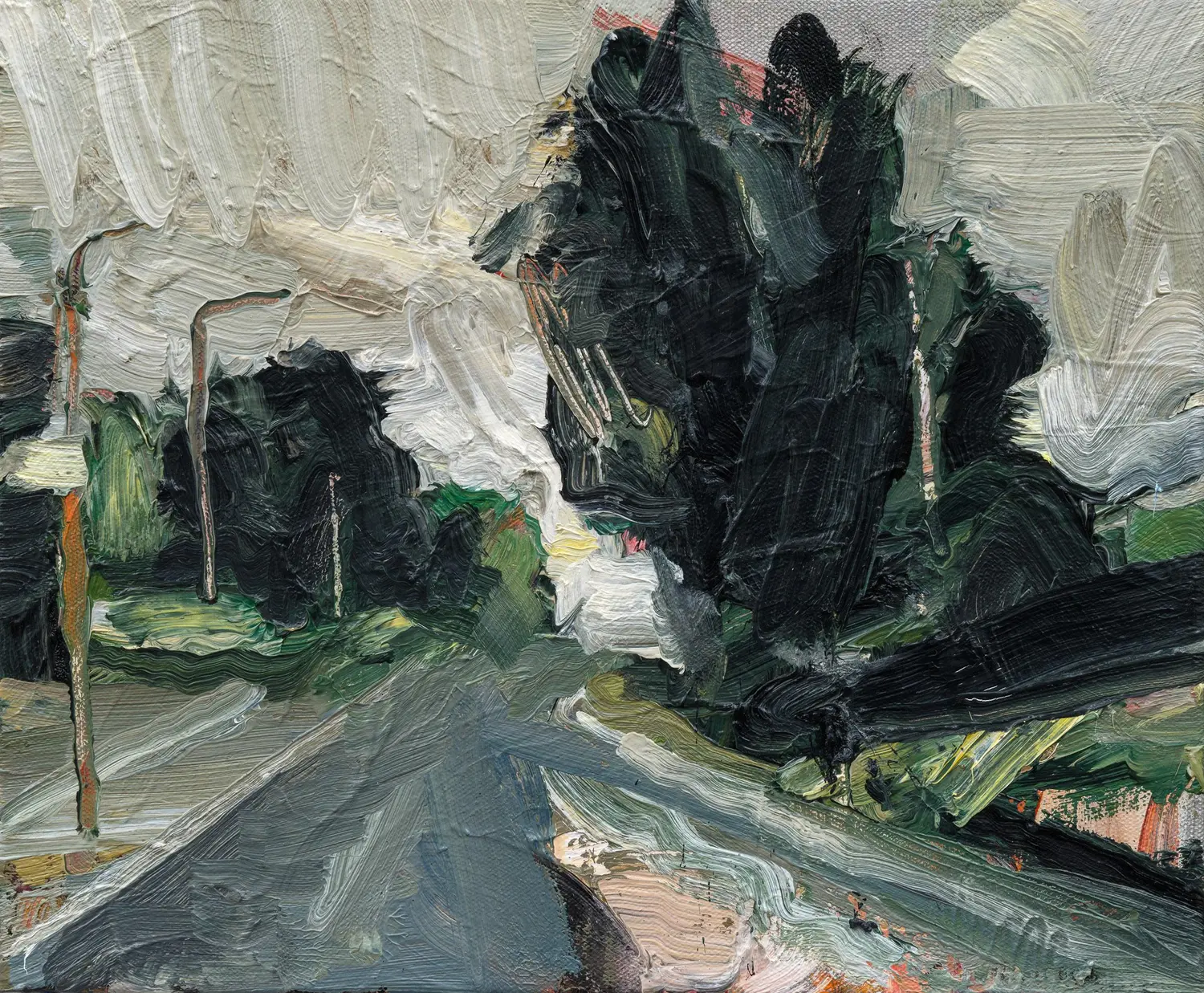 Rainy mountain road